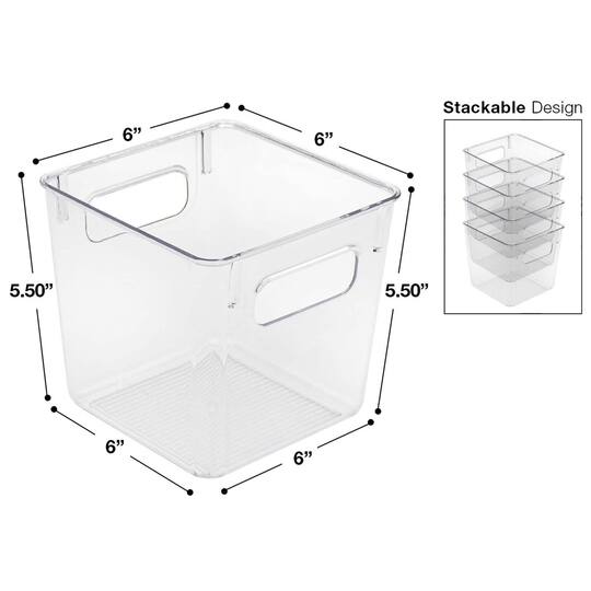 Sorbus 5.5" Clear Square Bins